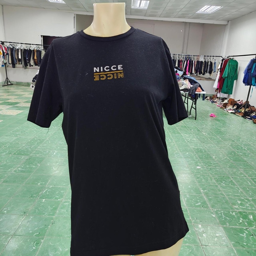 NICCE London Mens Streetwear Logo T-Shirt Black Skater Tee Size S